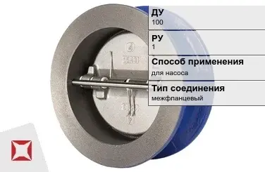 Клапан обратный для насоса ERA 100 мм  в Атырау