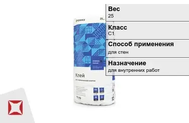 Плиточный клей EVERMIX C1 25 кг для внутренних работ в Атырау